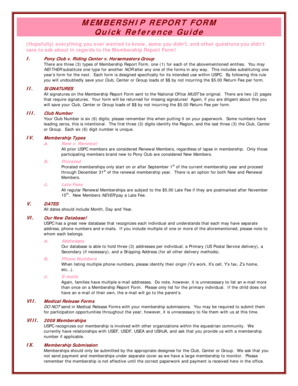 Membership Report Form
