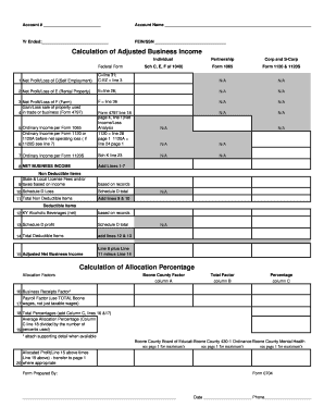 Kentucky Business Income Allocation Form