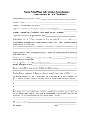 Form 2 Actual Wage Determination Worksheet