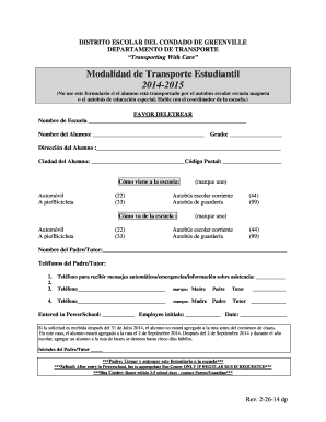 Modalidad de Transporte Estudiantil