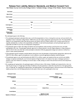 Release from Liability and Medical Consent Form
