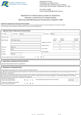 UK Listed Building Consent Application