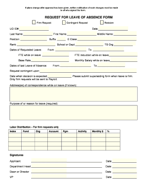 Request for Leave of Absence Form