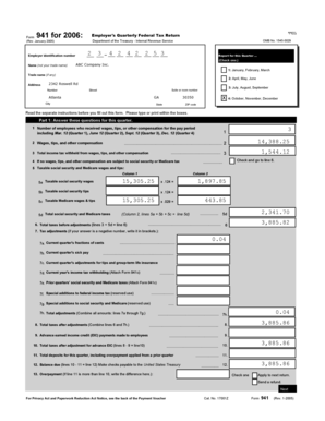 Form 941 Employer's Quarterly Federal Tax Return