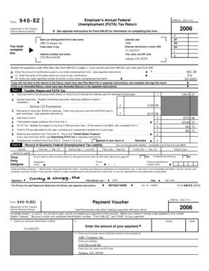 Form 940-EZ Employer's Annual Federal Unemployment Tax Return