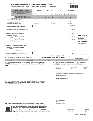 Georgia Employer's Quarterly Tax and Wage Report