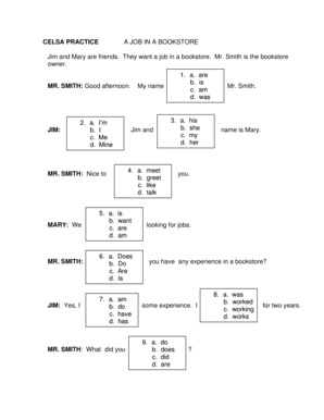 CELSA Practice Job Application Form