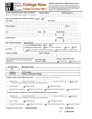 College Now Student Application Form