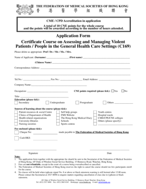 CME/CPD Accreditation Application Form