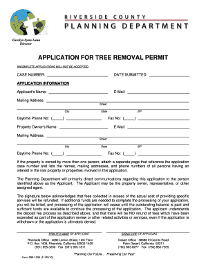 California Tree Removal Permit Application