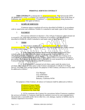 Personal Services Contract