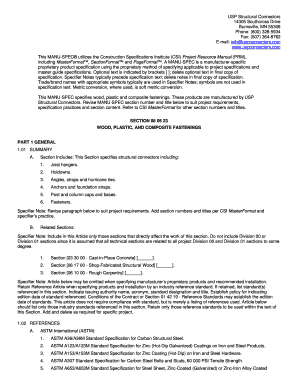 USP Structural Connectors Specification