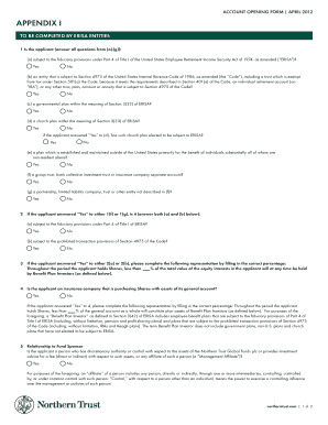 ERISA Account Opening Form