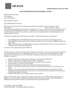 Audit Representation Engagement Letter
