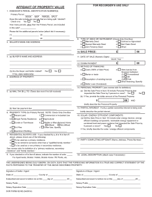 Affidavit of Property Value