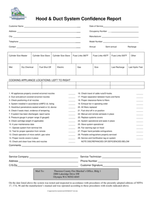 Hood & Duct System Confidence Report