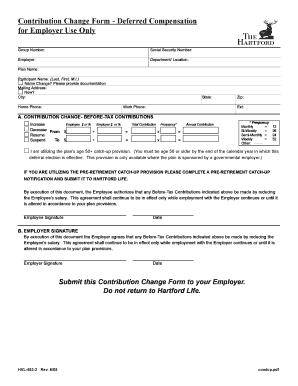 Deferred Compensation Contribution Change Form