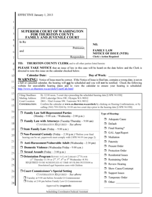 Notice of Issue Family Law