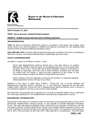 Report to the Board of EdueatiOll (Riehtuond) - richmond