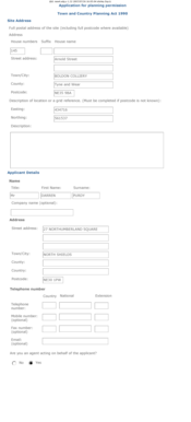 UK Planning Permission Application
