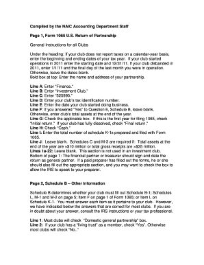 Form 1065 US Return of Partnership