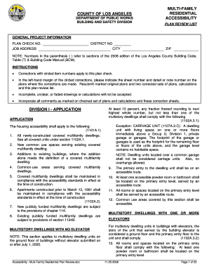 Los Angeles Multi-Family Residential Accessibility Plan Review
