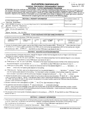 FEMA Elevation Certificate