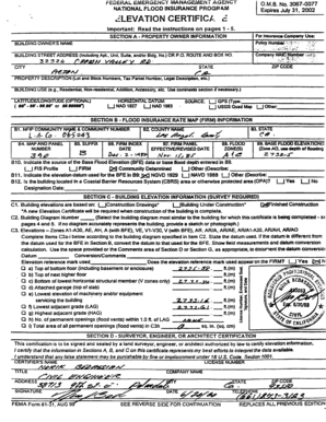 FEMA Elevation Certificate
