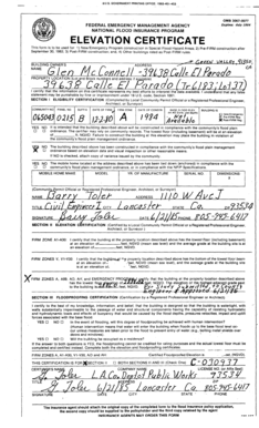 National Flood Insurance Program Elevation Certificate