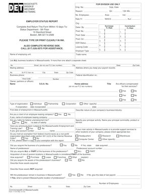 Massachusetts Employer Status Report