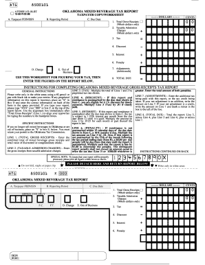 Oklahoma Mixed Beverage Tax Report