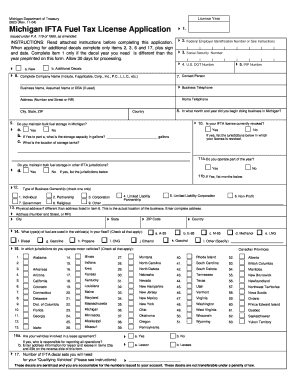 2823, Michigan IFTA Fuel Tax License Application - State Legal Forms