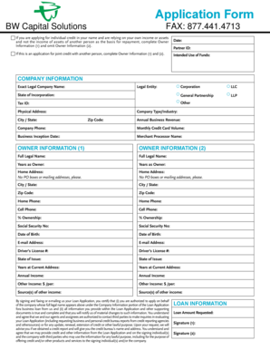 Business Loan Application Form