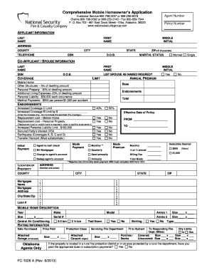Mobile Homeowner’s Insurance Application