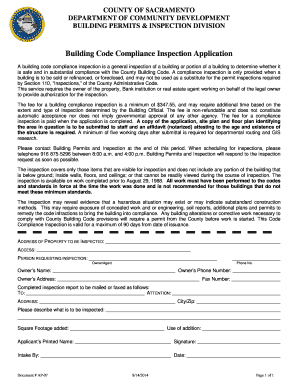 Sacramento Building Code Compliance Inspection Application