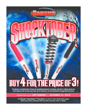 Rancho Shocktober Buy 4 for the Price of 3 Rebate Form