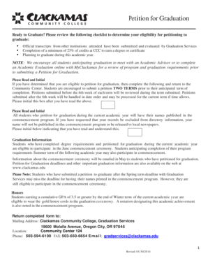 Petition for Graduation