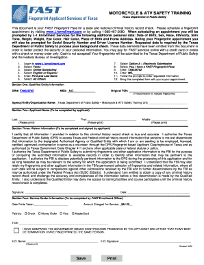 Texas FAST Fingerprint Pass