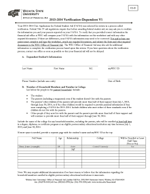 2013-2014 Verification-Dependent Form V1-D