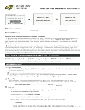 International Application Payment Form