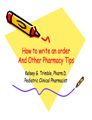 Pharmacy Order Writing Guide