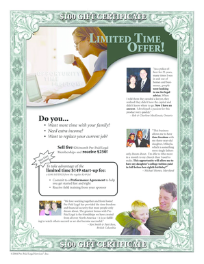 Pre-Paid Legal Services Business Opportunity