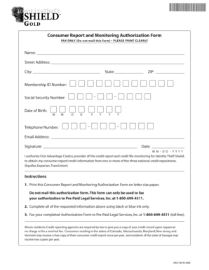 Consumer Report and Monitoring Authorization Form