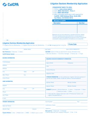 Litigation Sections Membership Application