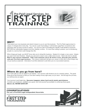 Pre-Paid Legal First Step Training Guide