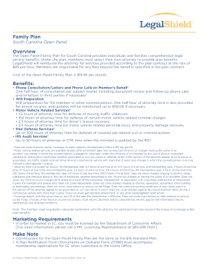 South Carolina Open Panel Family Plan