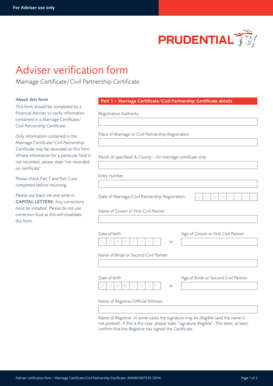 Adviser Verification Form for Marriage Certificate
