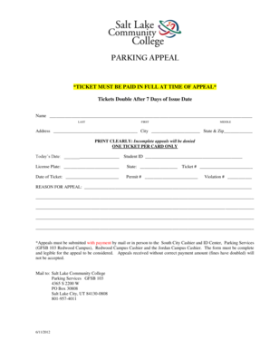 Parking Appeal Form