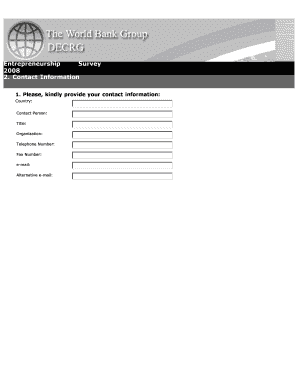 Third World Bank Entrepreneurship Survey