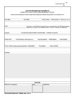 Locator Information Transmittal Form